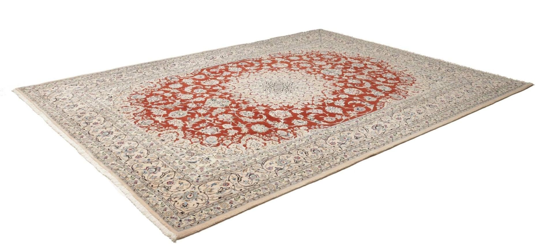 Nain Teppich 258 x 335cm, florales Design, handgeknüpft, Perserteppich