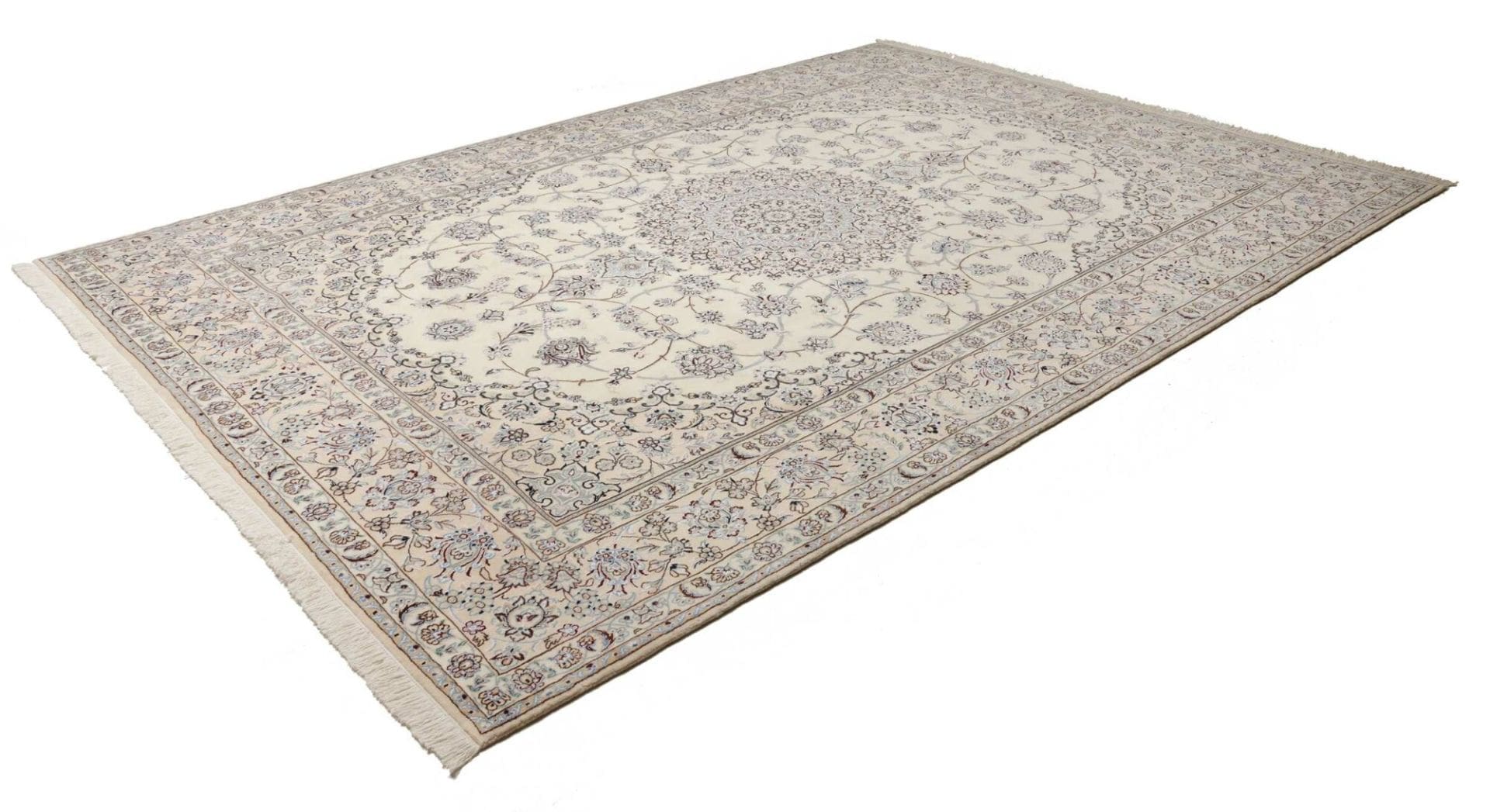 Nain Teppich 250 x 350 cm, florales Muster, handgeknüpft