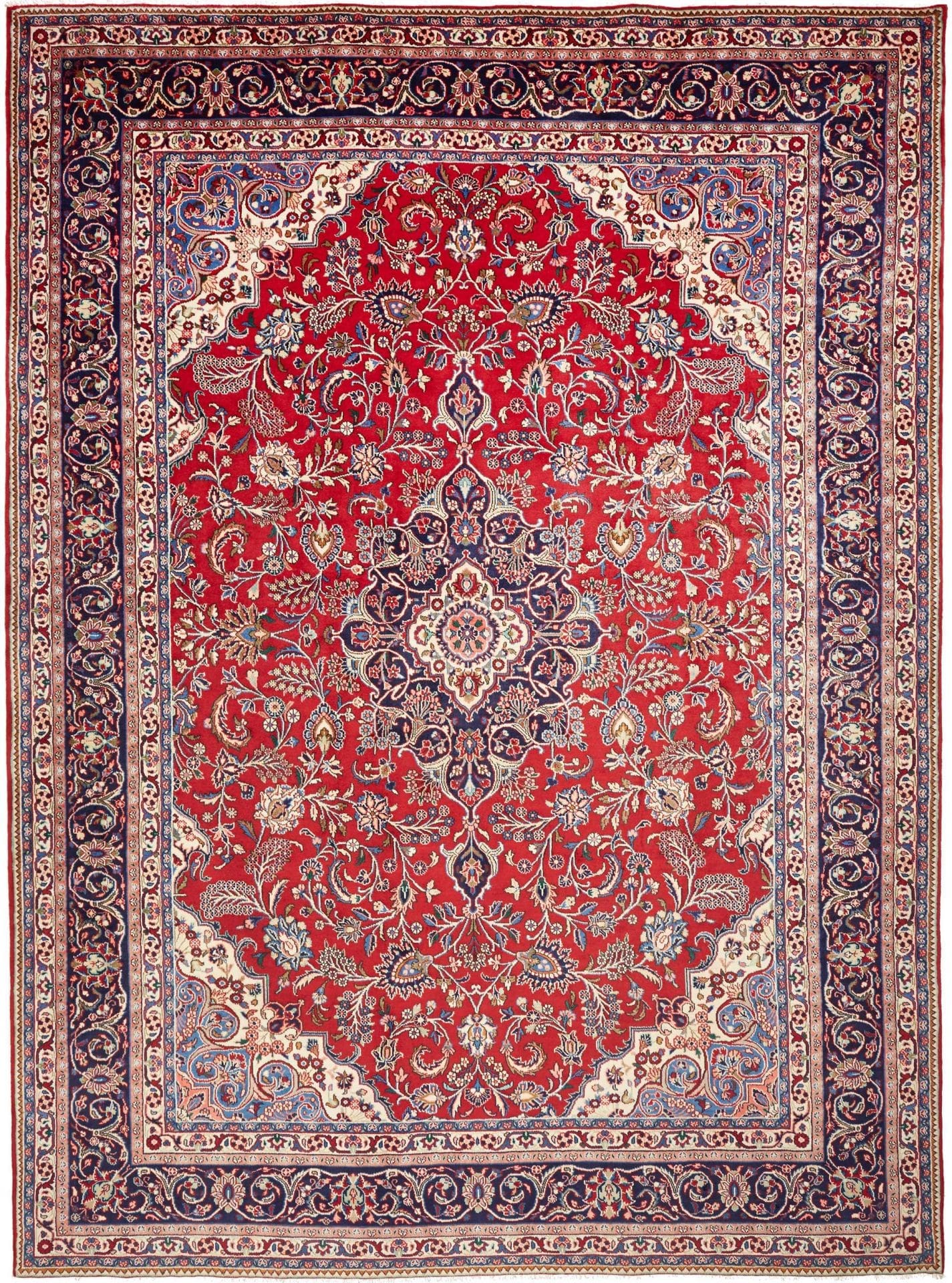 Handgeknüpfter Hamadan Teppich 273 x 367 cm – Schurwolle, Herati-Muster