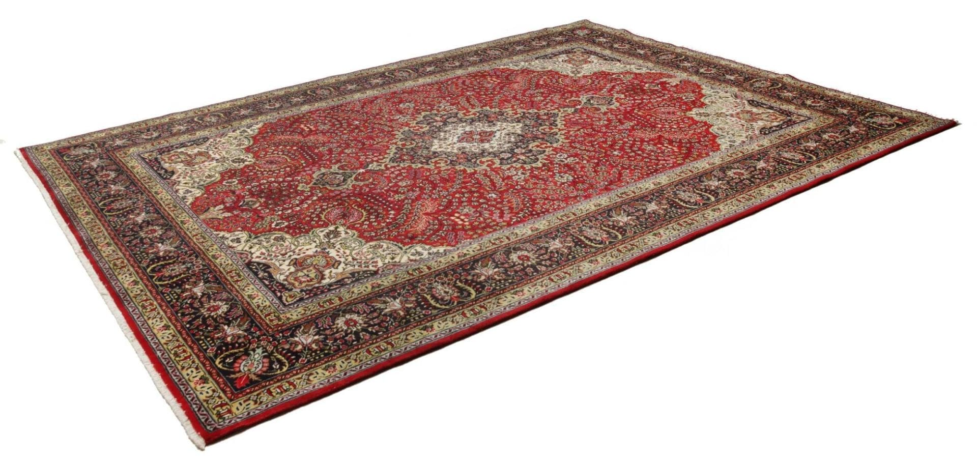 Täbriz Teppich 255 x 340cm, florales Muster, handgeknüpft, Perserteppich