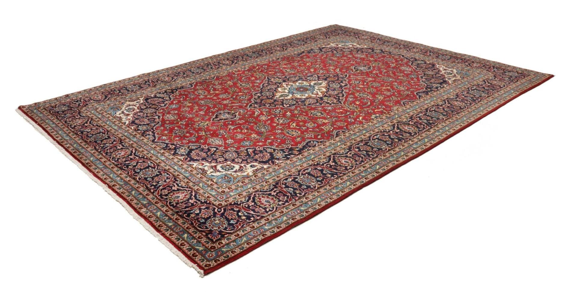 Kashan Teppich 251 x 347cm – Handgeknüpft, Perserteppich, florale Muster