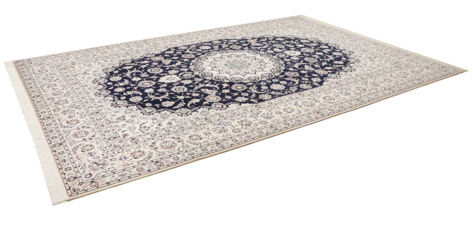 Nain Teppich 257 x 368cm, florales Muster, handgeknüpft, Perserteppich