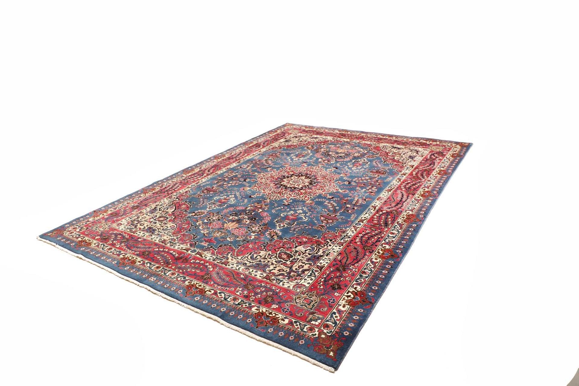 Kashan Teppich 249 x 350cm, florale Muster, handgeknüpft, Perserteppich H1