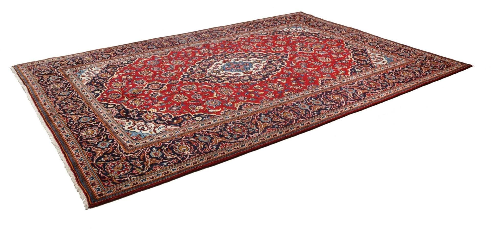 Kashan Teppich 245 x 345 cm, handgeknüpft, Perserteppich, Wolle