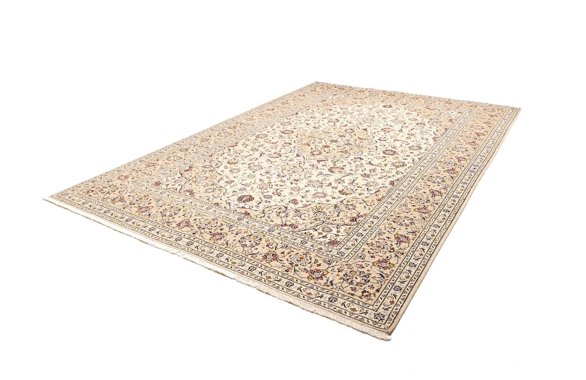 Kashan Teppich 248 x 350cm, Schurwolle, florales Muster, handgeknüpft