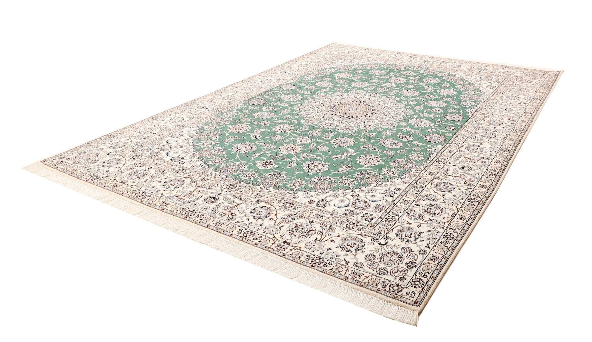 Nain Teppich 255 x 350 cm, florale Muster, handgeknüpft, Perserteppich