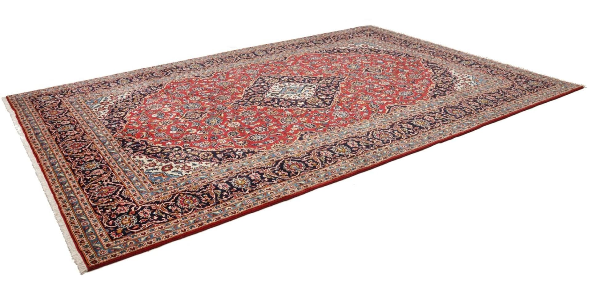 Kashan Teppich 253 x 368cm, handgeknüpft, Schurwolle, Perserteppich