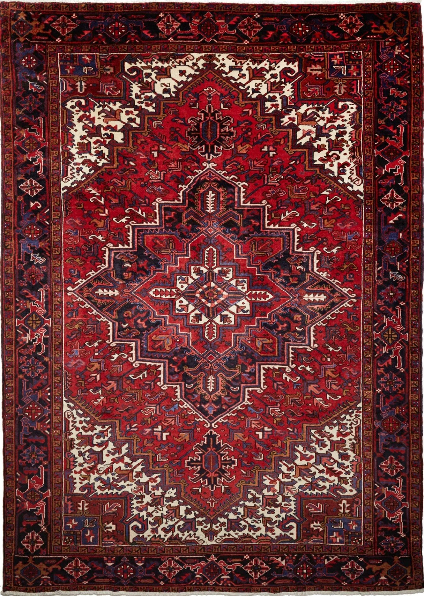 Heriz Teppich 240 x 332cm, handgeknüpft, Schurwolle, rustikal