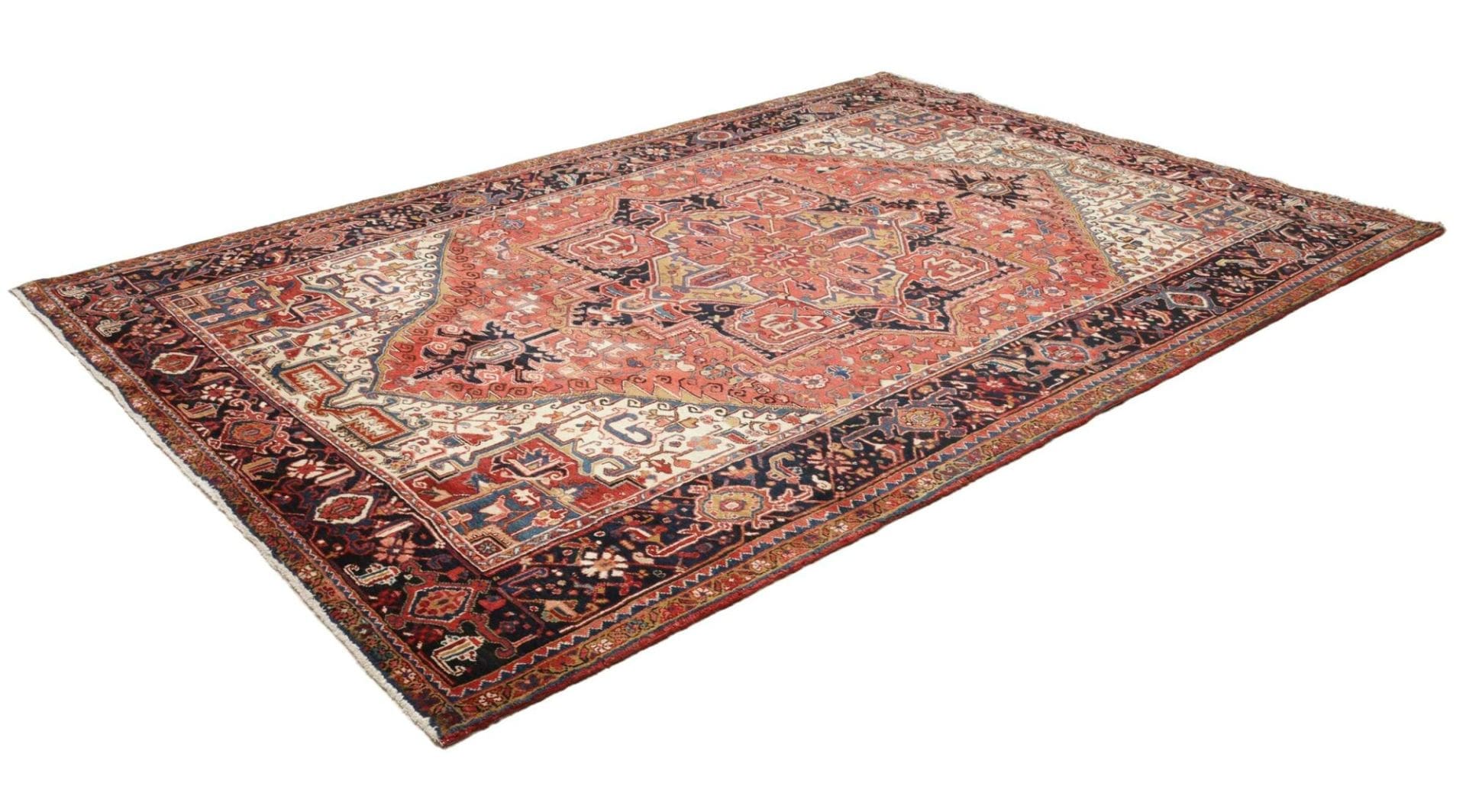 Rustikaler Heriz Orientteppich 235 x 335cm, Schurwolle, handgeknüpft