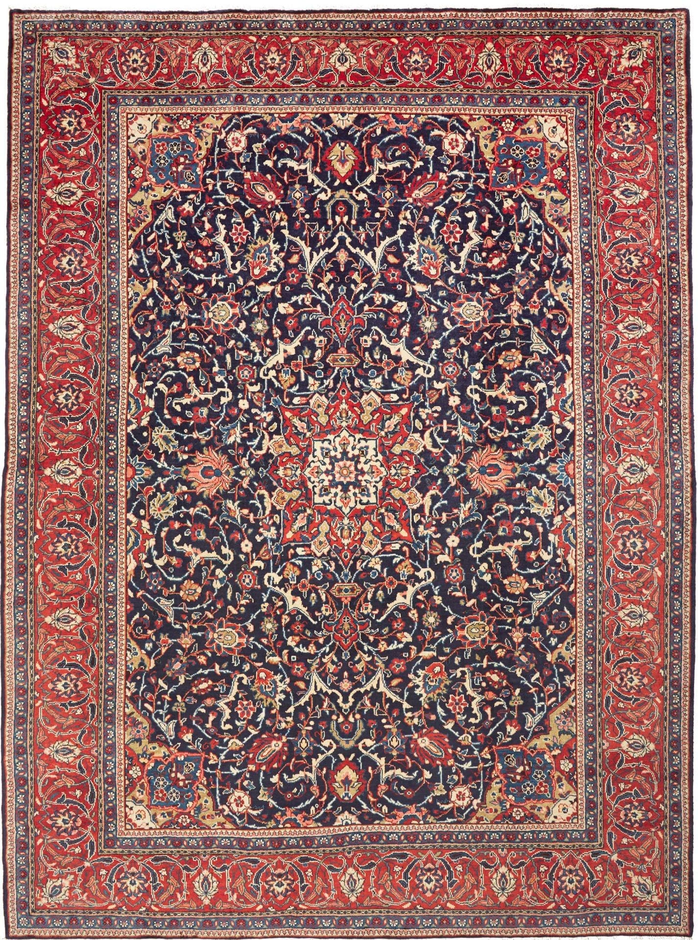 Mahal Teppich 273 x 365 cm, handgeknüpft, florale Muster, Perserteppich H1