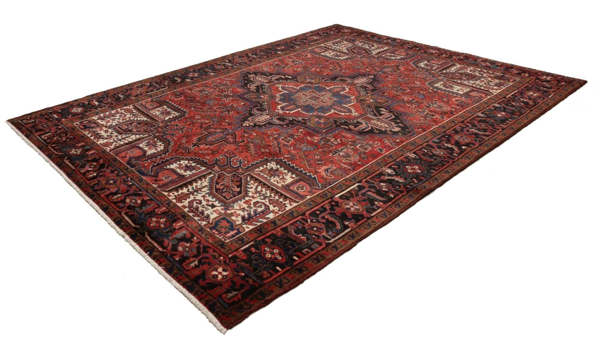 Heriz Teppich 259 x 333 cm - Rustikales Design, handgeknüpft