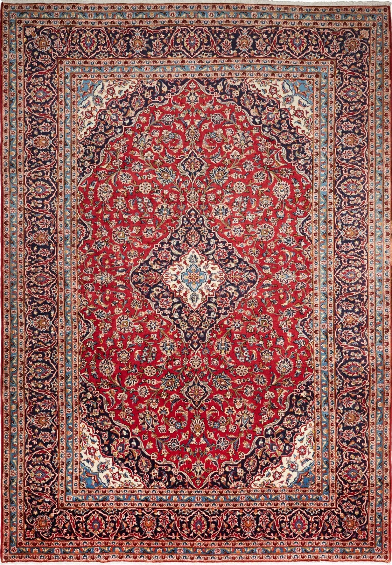 Kashan Teppich 246 x 350 cm, handgeknüpft, Perserteppich, Wolle