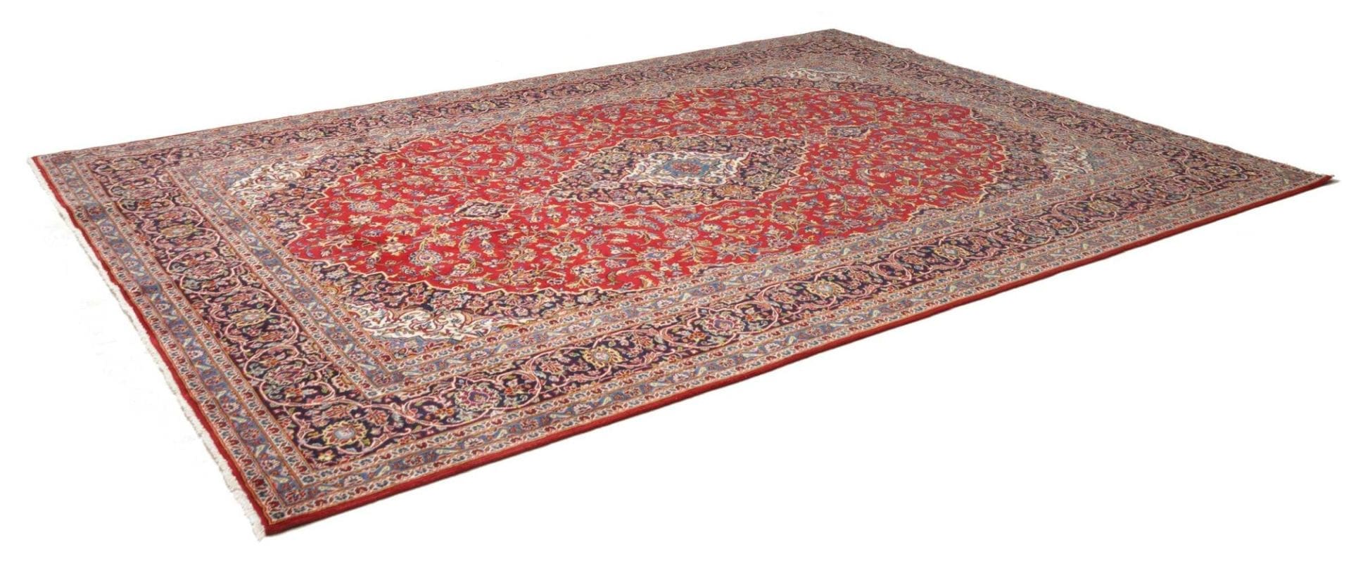 Kashan Teppich 251 x 350cm, handgeknüpft, Perserteppich, Wolle