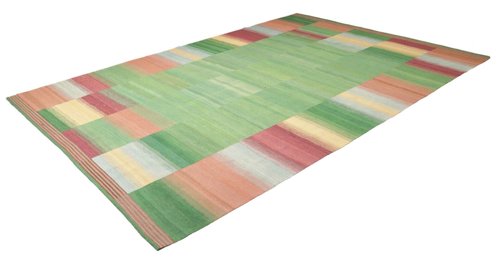 Kelim Teppich 250 x 354cm, handgewebt, rustikaler Stil, bunt