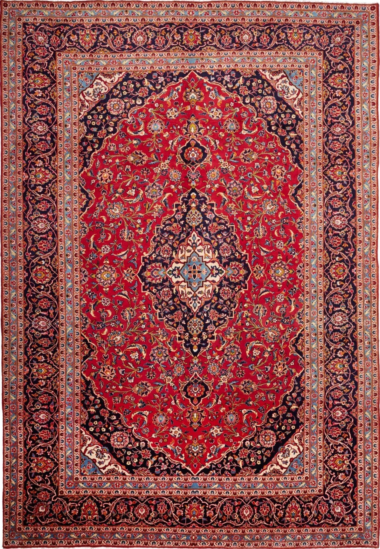 Kashan Teppich 253 x 360 cm, handgeknüpft, Schurwolle, Perserteppich