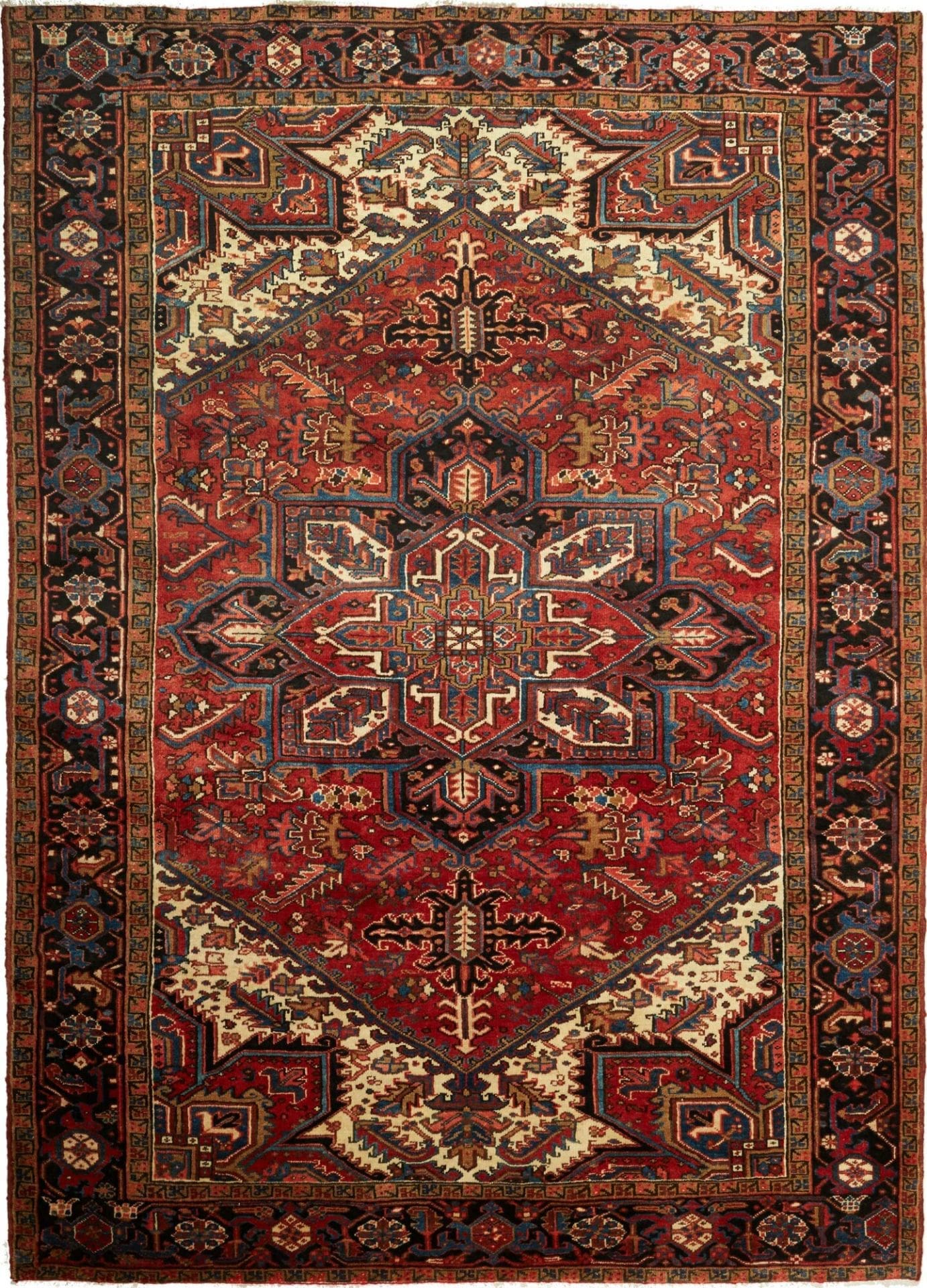 Heriz Orientteppich 238 x 327cm, handgeknüpft, geometrisches Muster