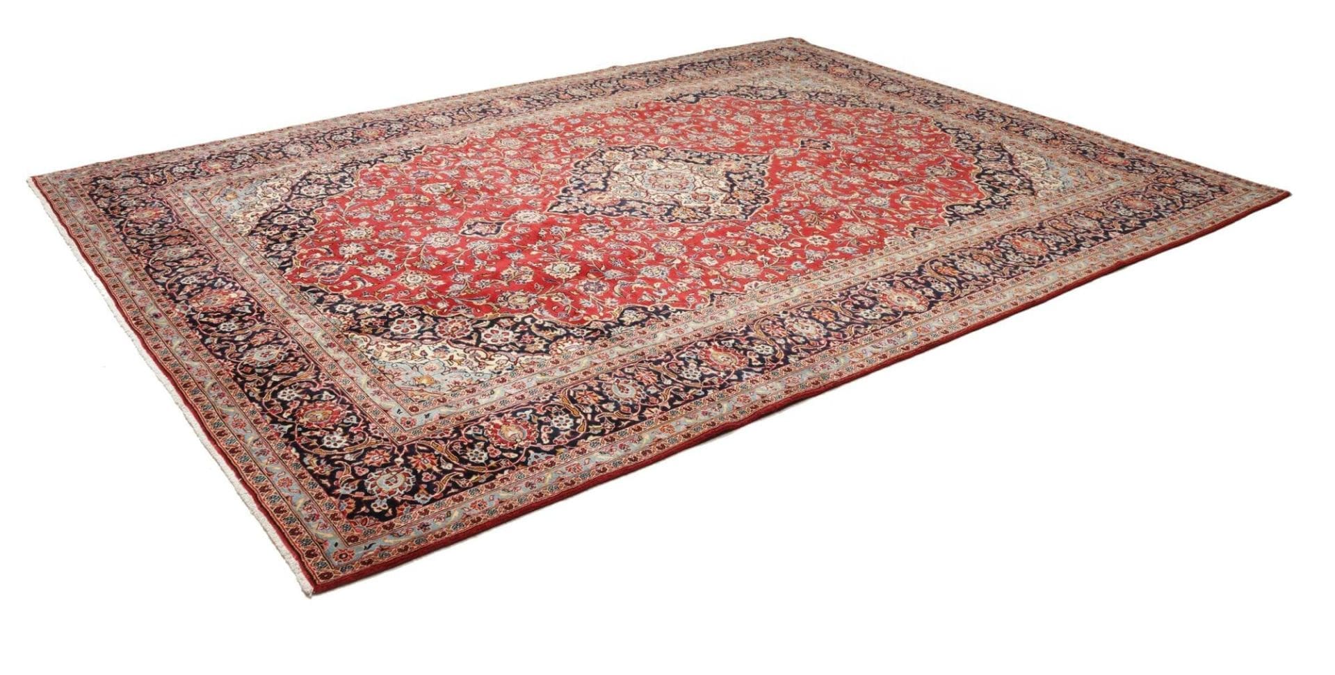 Kashan Teppich 259 x 350 cm, Schurwolle, Perserteppich, handgeknüpft