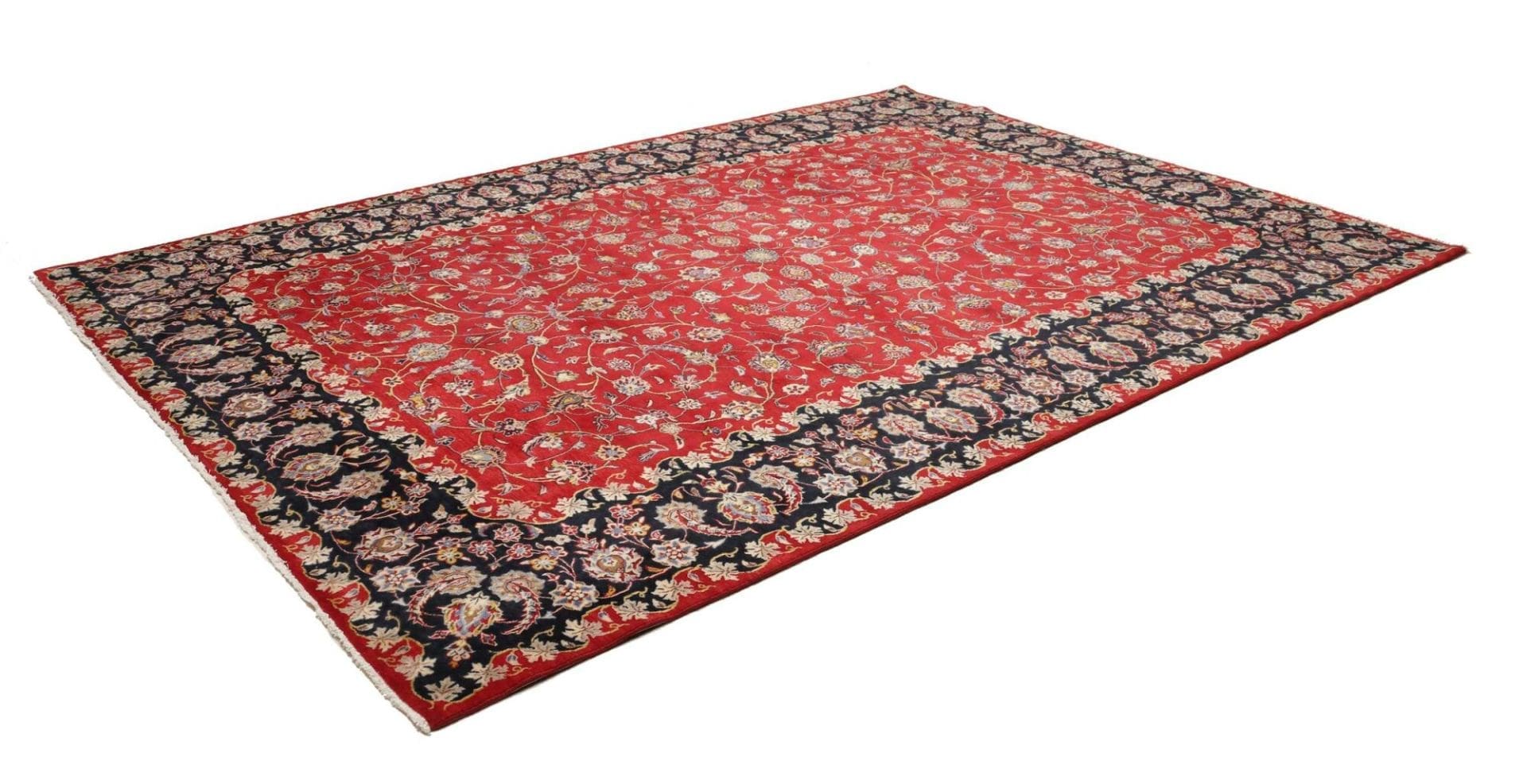 Kashan Teppich 253 x 350 cm, handgeknüpft, Perserteppich, Schurwolle
