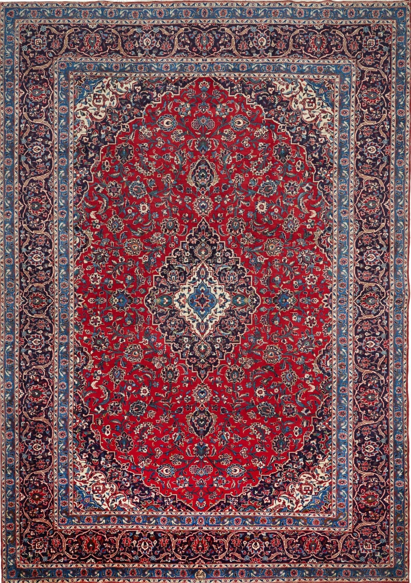 Kashan Teppich 253 x 357 cm, Schurwolle, handgeknüpft, Perserteppich