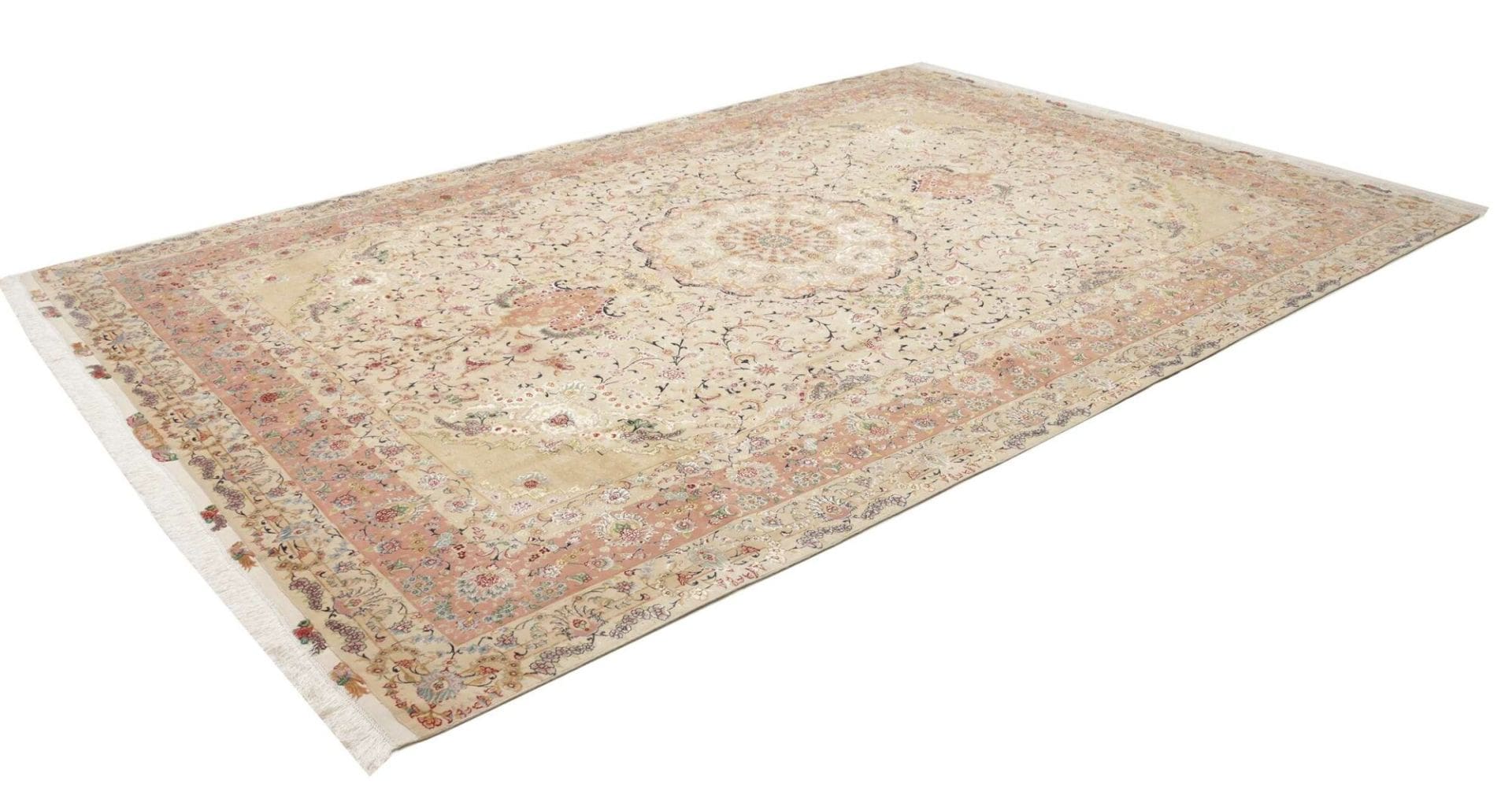 Täbriz Teppich 251 x 363 cm, feine Muster, Schurwolle, handgeknüpft H1