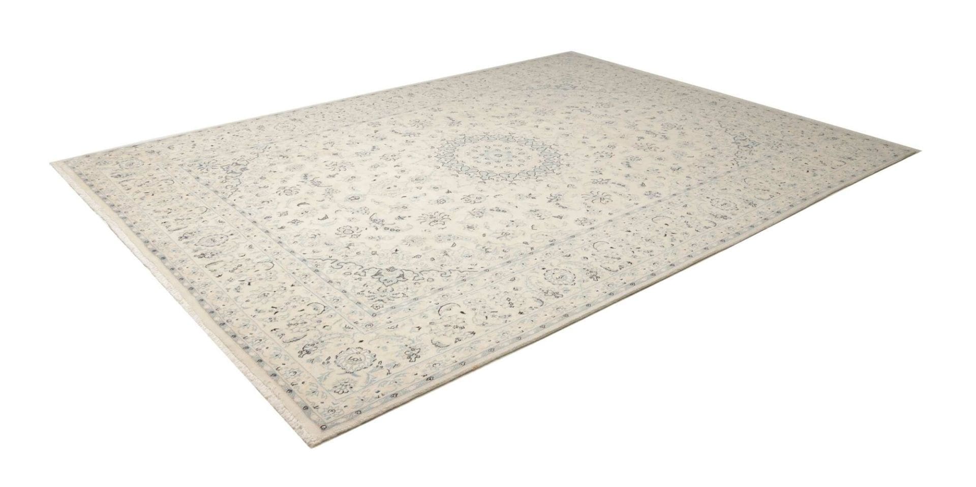 Nain Teppich 253 x 345cm, florale Muster, handgeknüpft, Perserteppich
