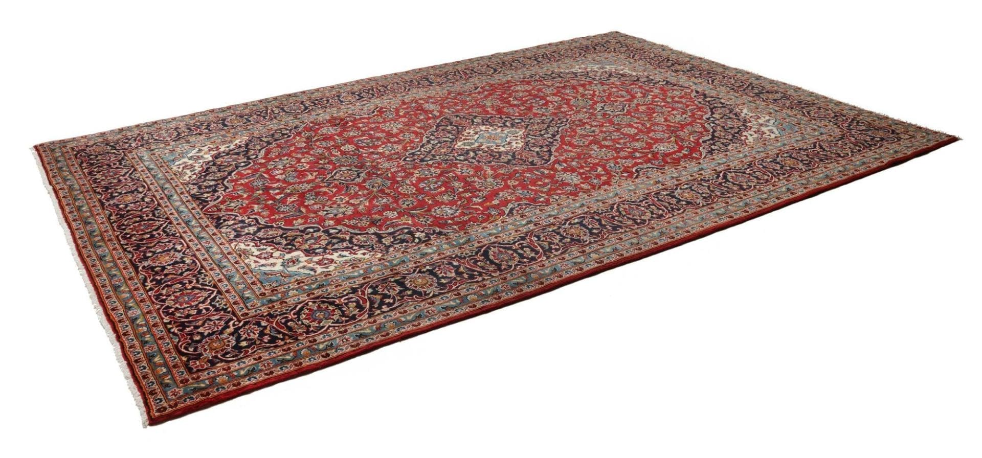 Kashan Teppich 246 x 350 cm, handgeknüpft, Perserteppich, Wolle