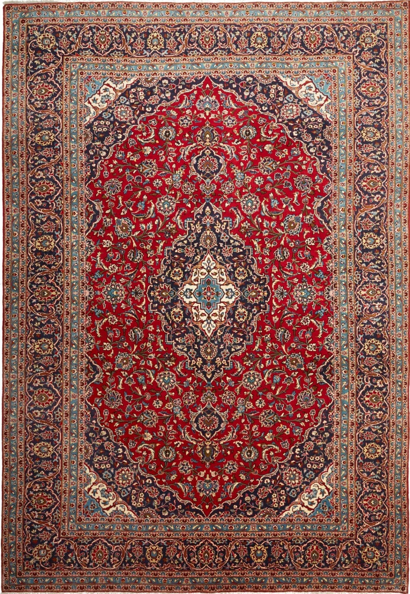 Kashan Teppich 253 x 360cm, handgeknüpft, Schurwolle, Perserteppich