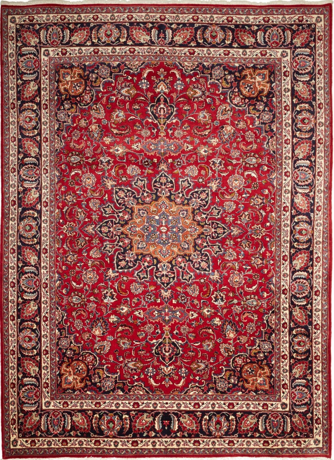 Orientteppich Mashad 247 x 340 cm – florales Design, handgeknüpft