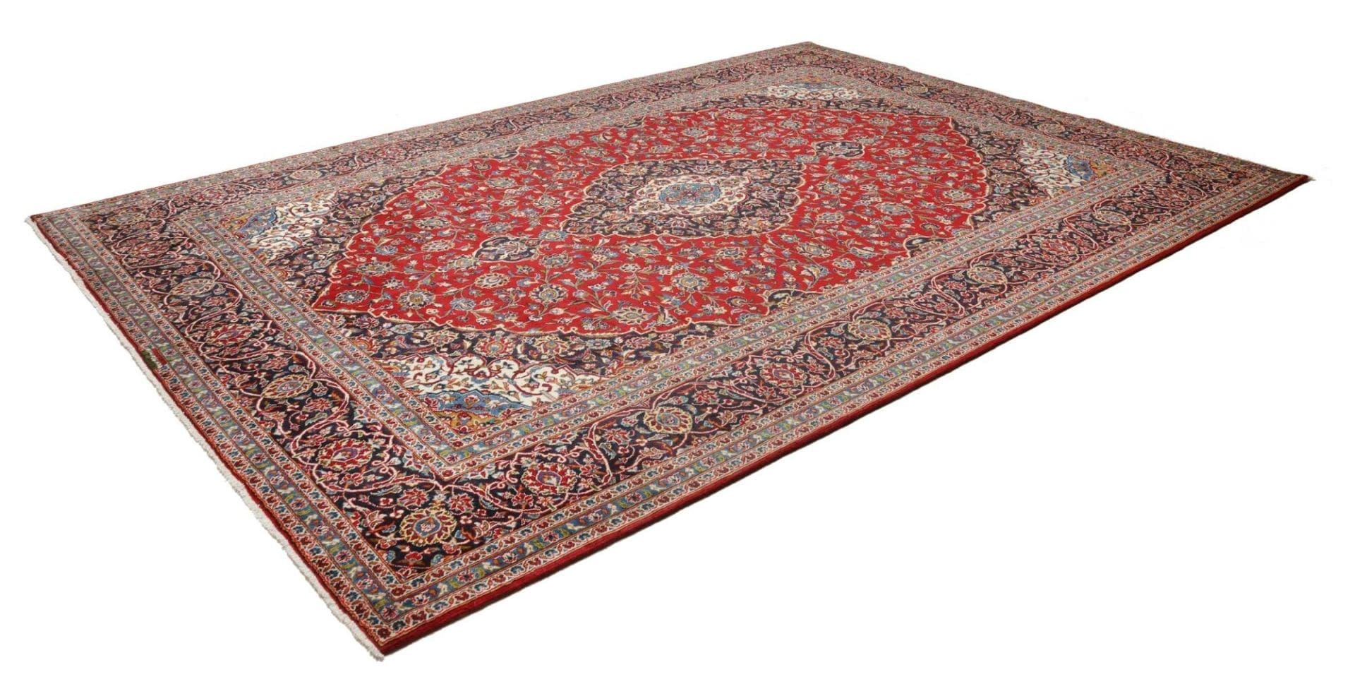 Kashan Teppich 253 x 355 cm, handgeknüpft, Schurwolle, Perserteppich