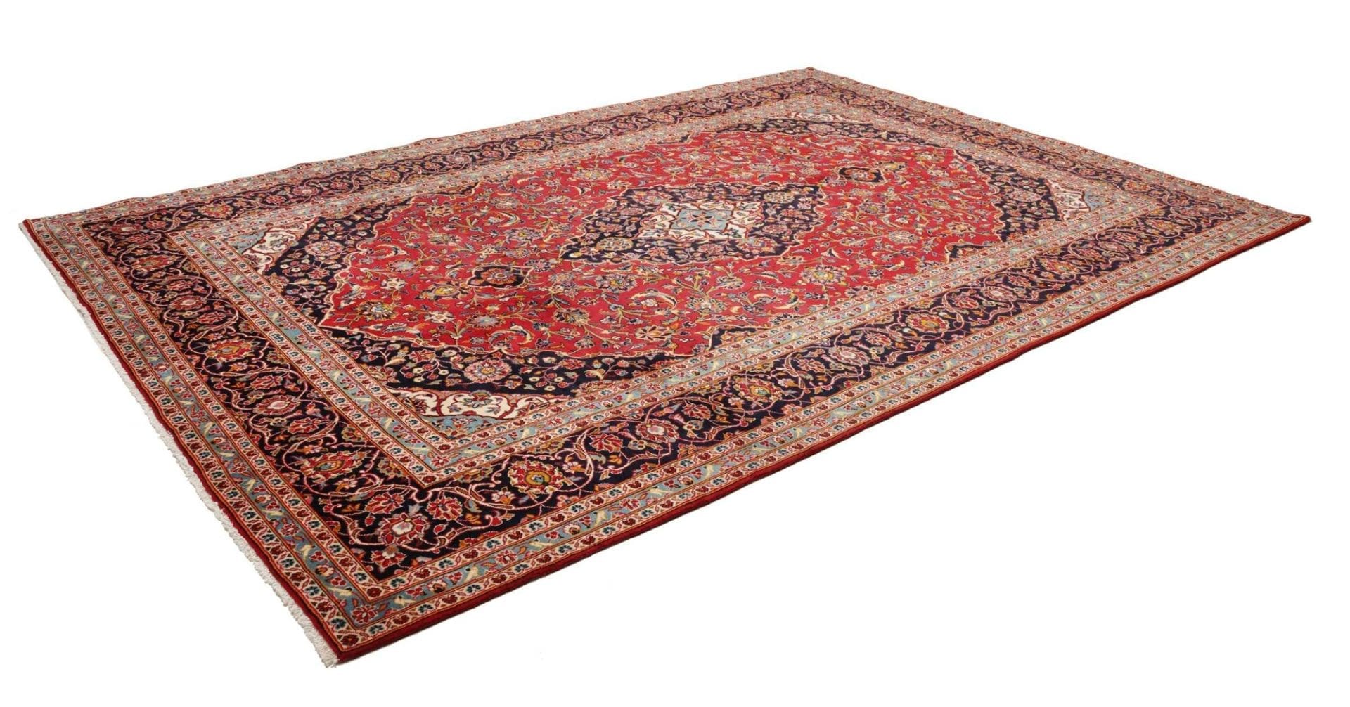 Kashan Teppich 253 x 360 cm, handgeknüpft, Schurwolle, Perserteppich