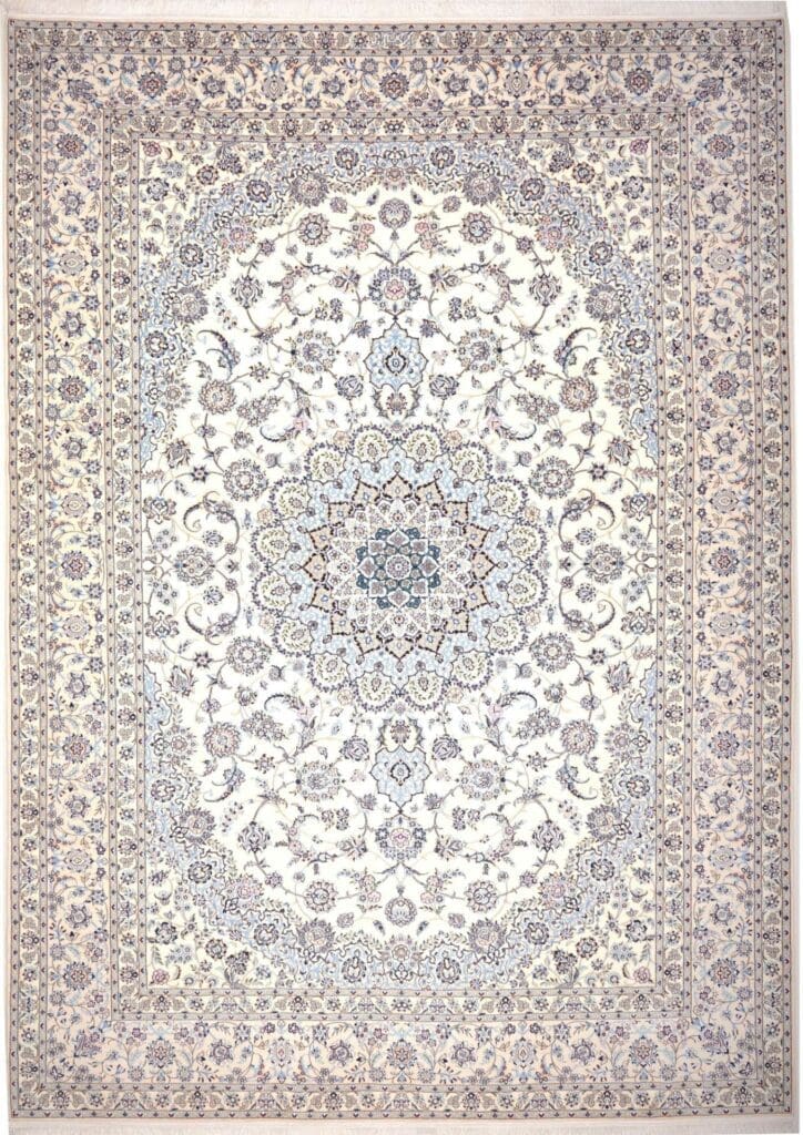 Nain Perserteppich 255 x 356 cm, handgeknüpft, florales Muster
