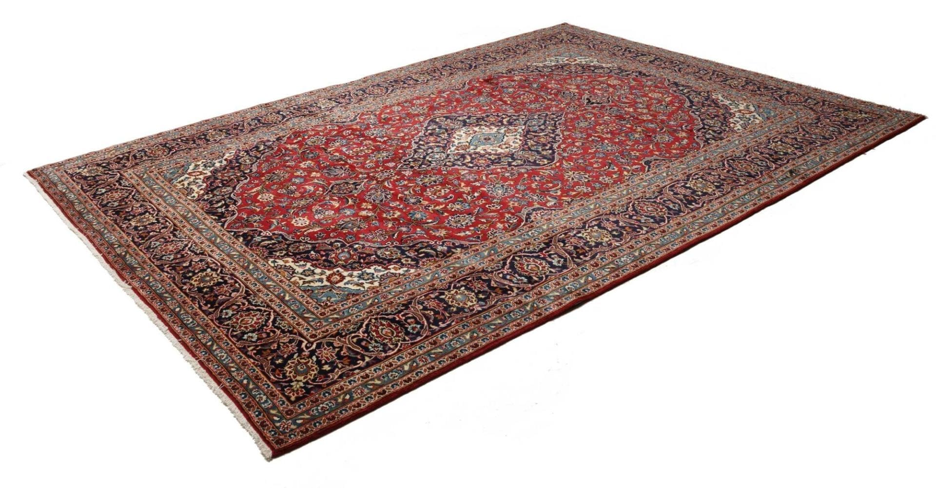 Kashan Perserteppich 256 x 353cm - Handgeknüpft, Wolle, Blumenmuster