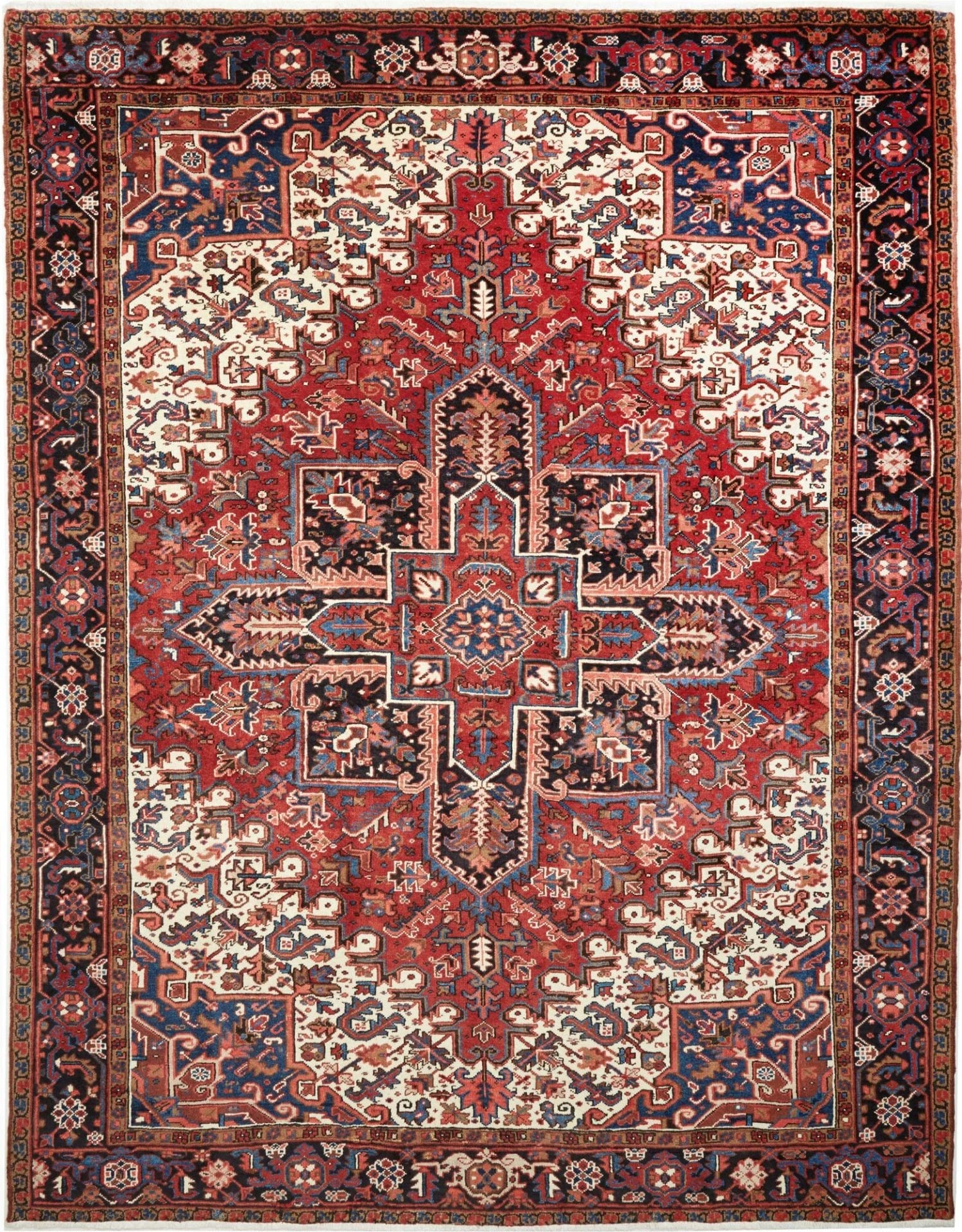 Orientteppich Heriz 258 x 328cm, rustikales Muster, handgeknüpft