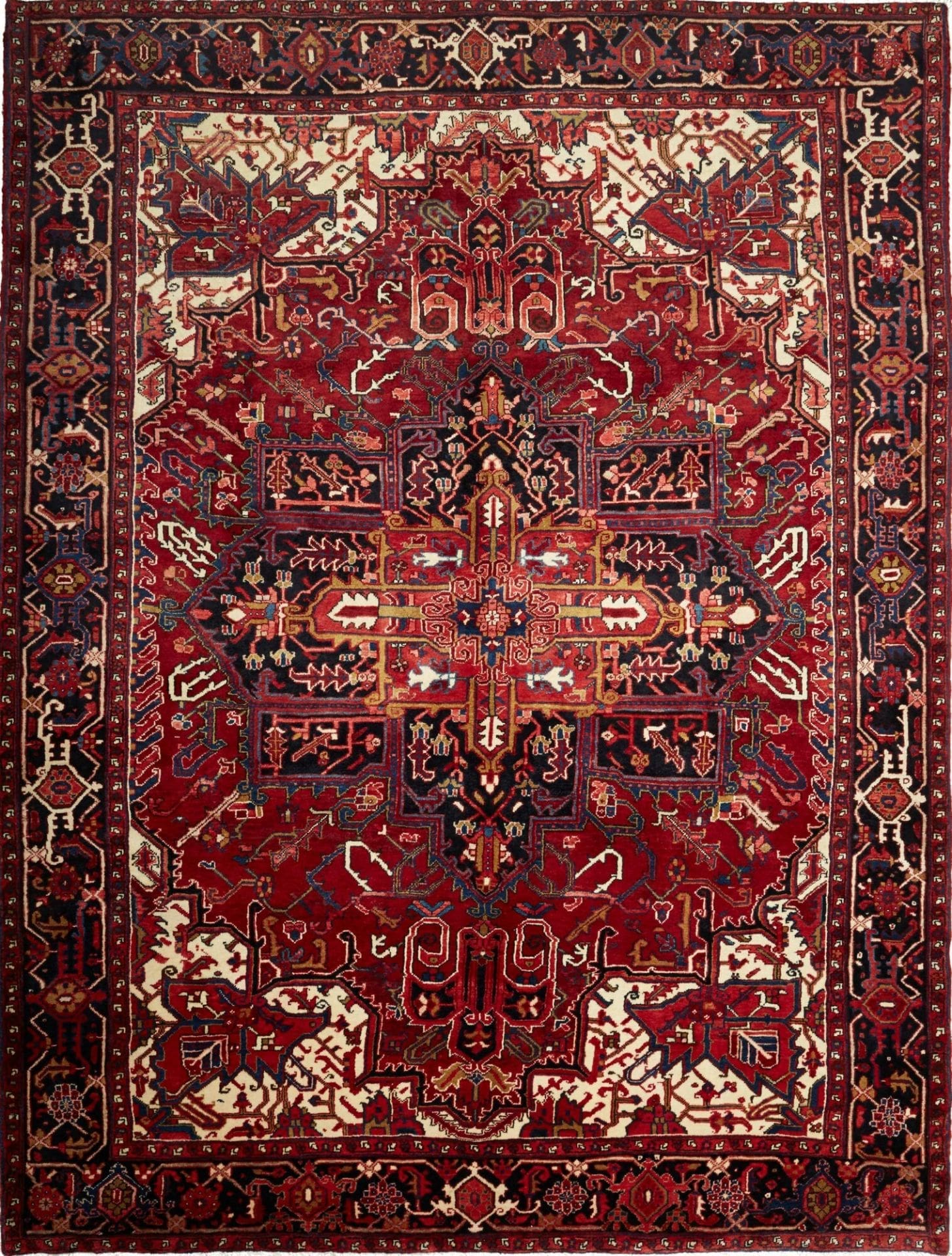 Heriz Teppich 260 x 340cm, geometrisches Muster, handgeknüpft