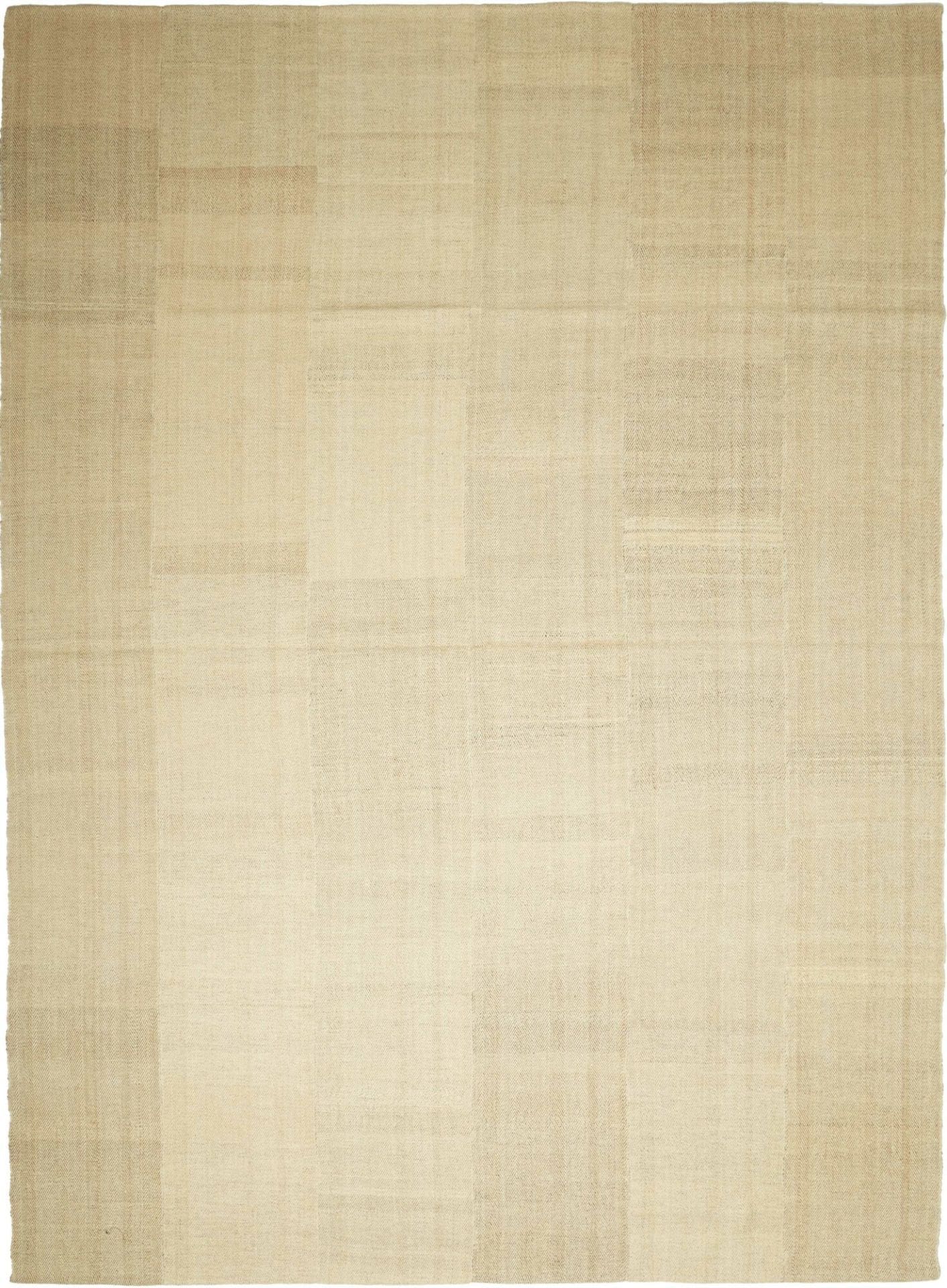 Kelim Teppich 252 x 343 cm, handgewebt, rustikales Flair, warm