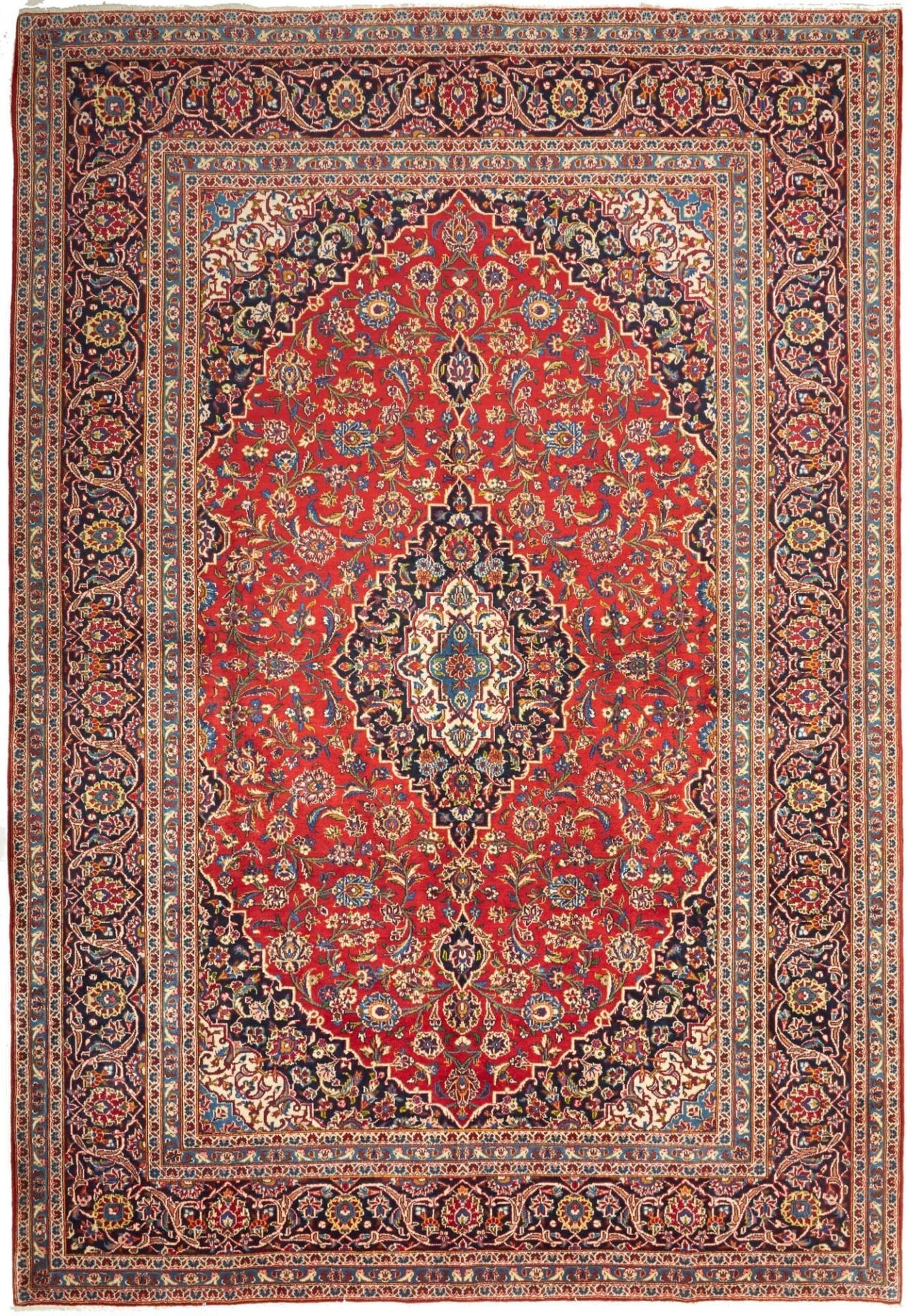 Kashan Teppich 250 x 358 cm, handgeknüpft, Perserteppich, Wolle