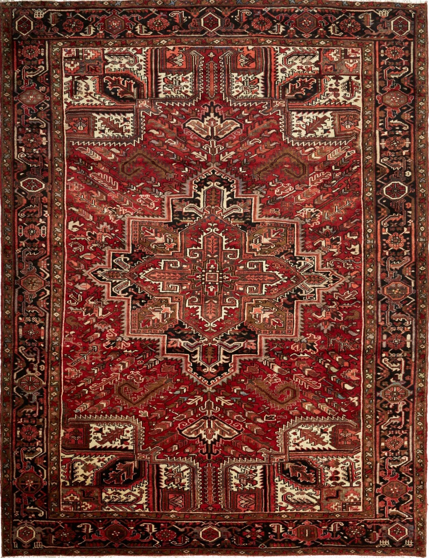 Orientteppich Heriz 258 x 340cm, handgeknüpft, rustikales Design