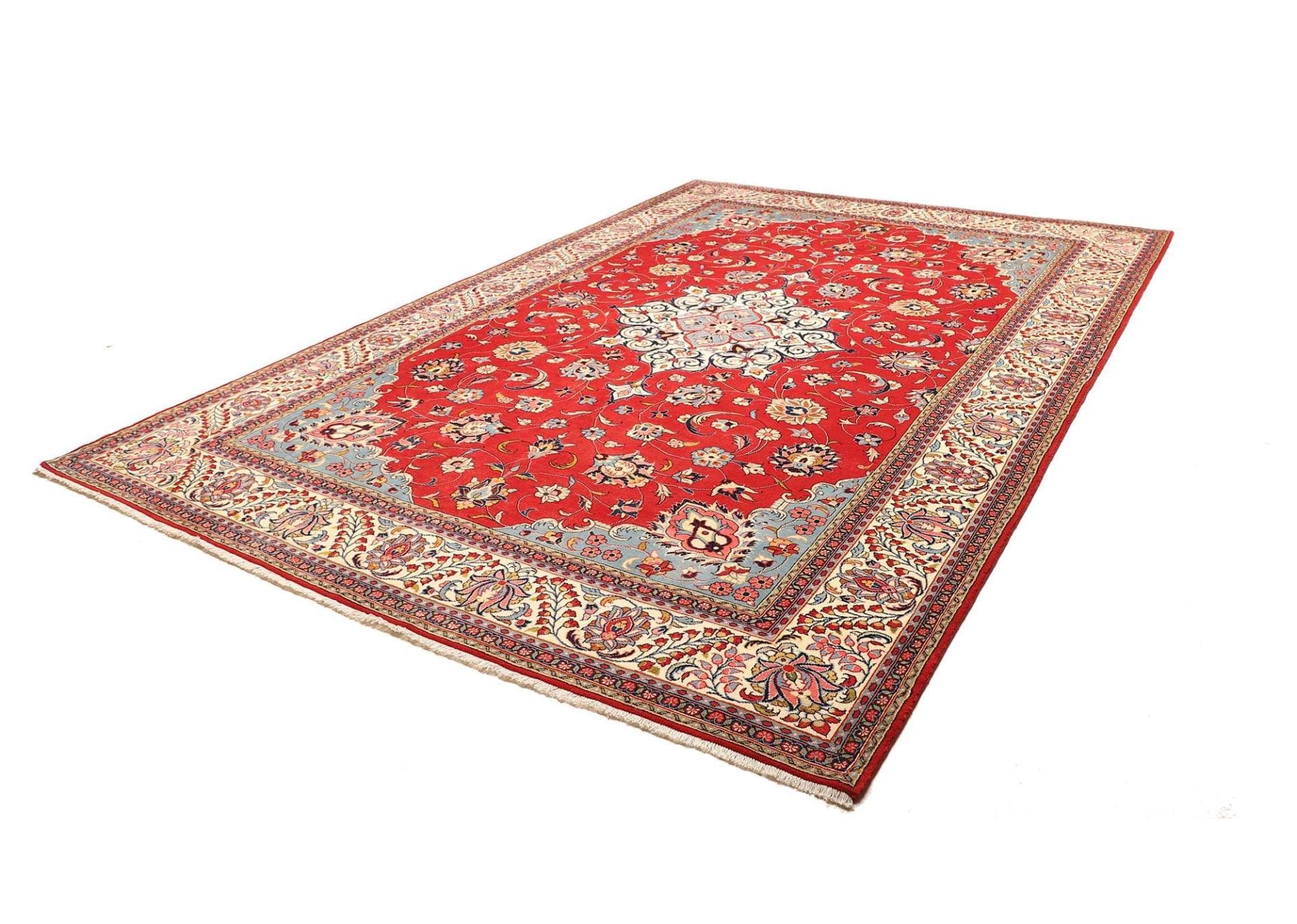 Sarough Farahan Teppich 253 x 360 cm, handgeknüpft, exklusive Wolle, lebenedige Farbkombination H1
