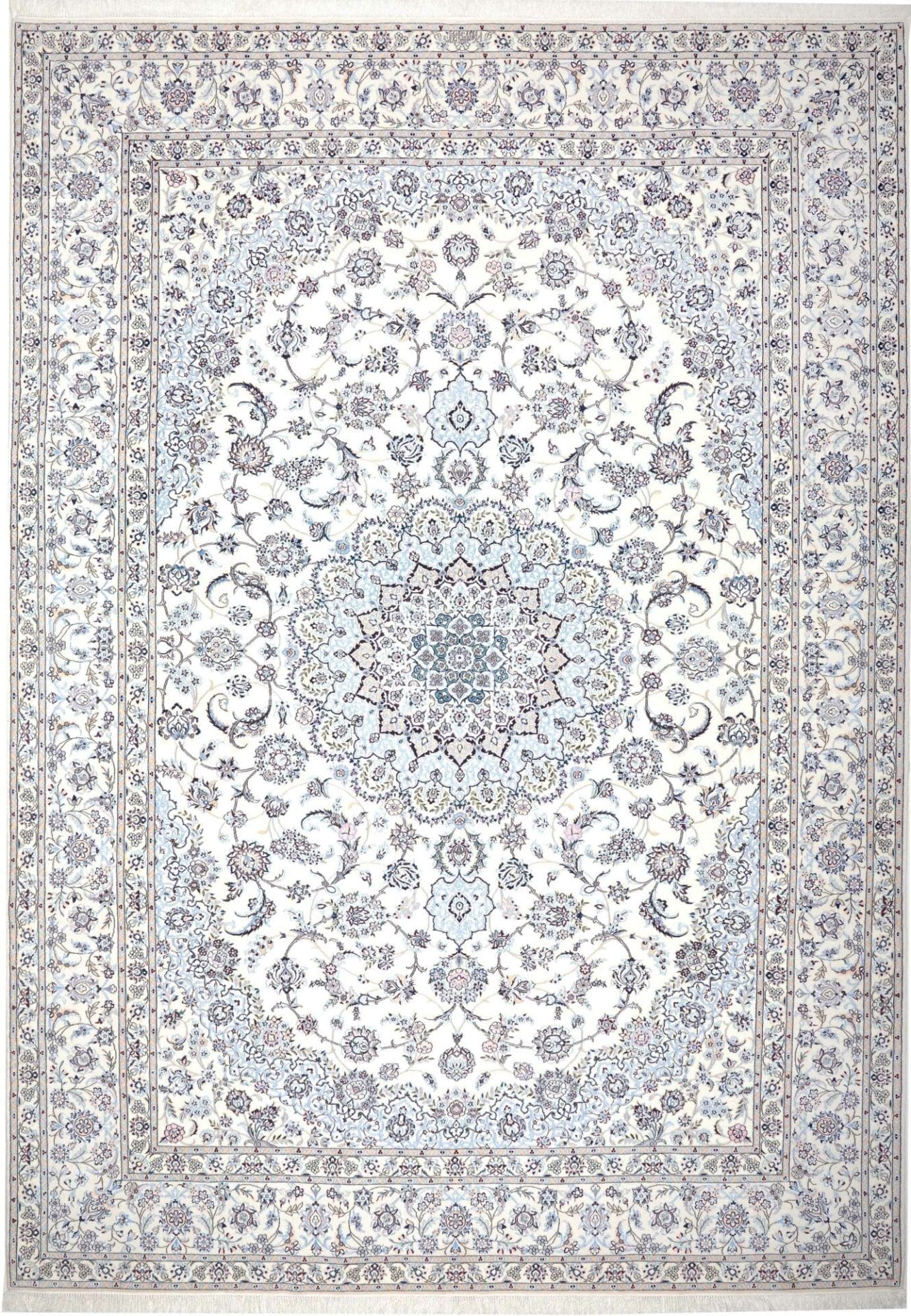 (Verkauft) Exklusiver Nain Teppich 255 x 358cm, florale Muster, handgeknüpft