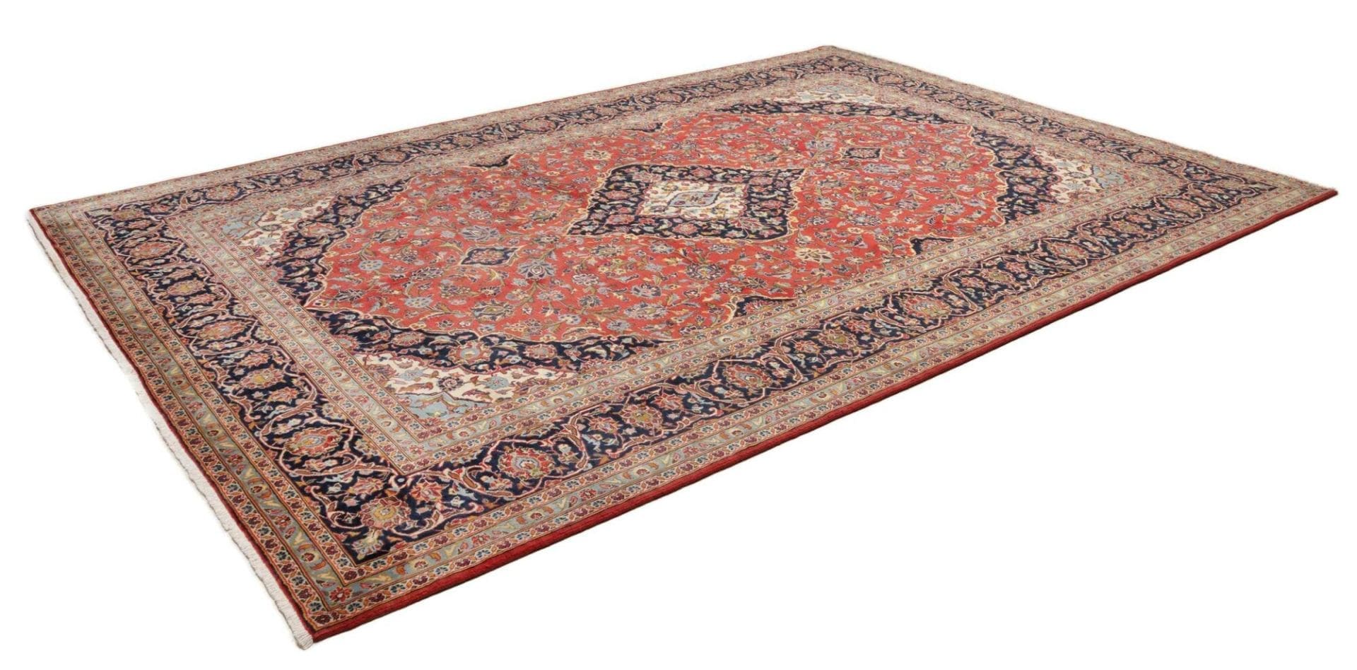 Kashan Teppich 253 x 365cm, Schurwolle, handgeknüpft, Perserteppich