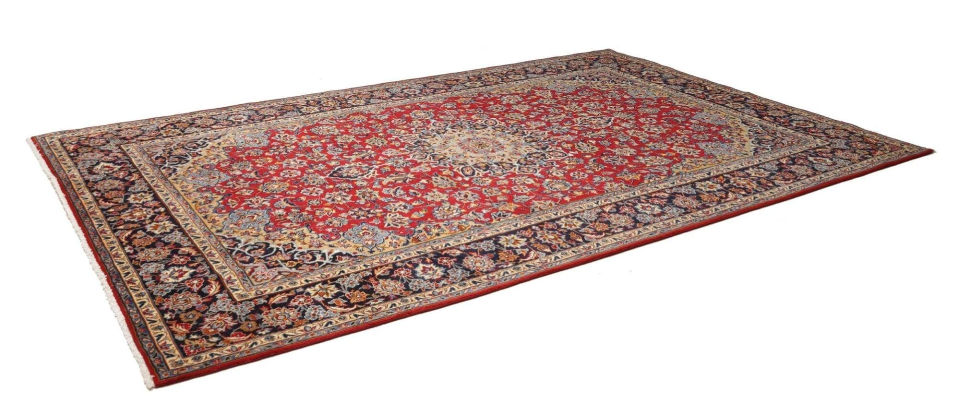 Najafabad Teppich 247 x 366 cm, handgeknüpft, Wolle-Baumwolle