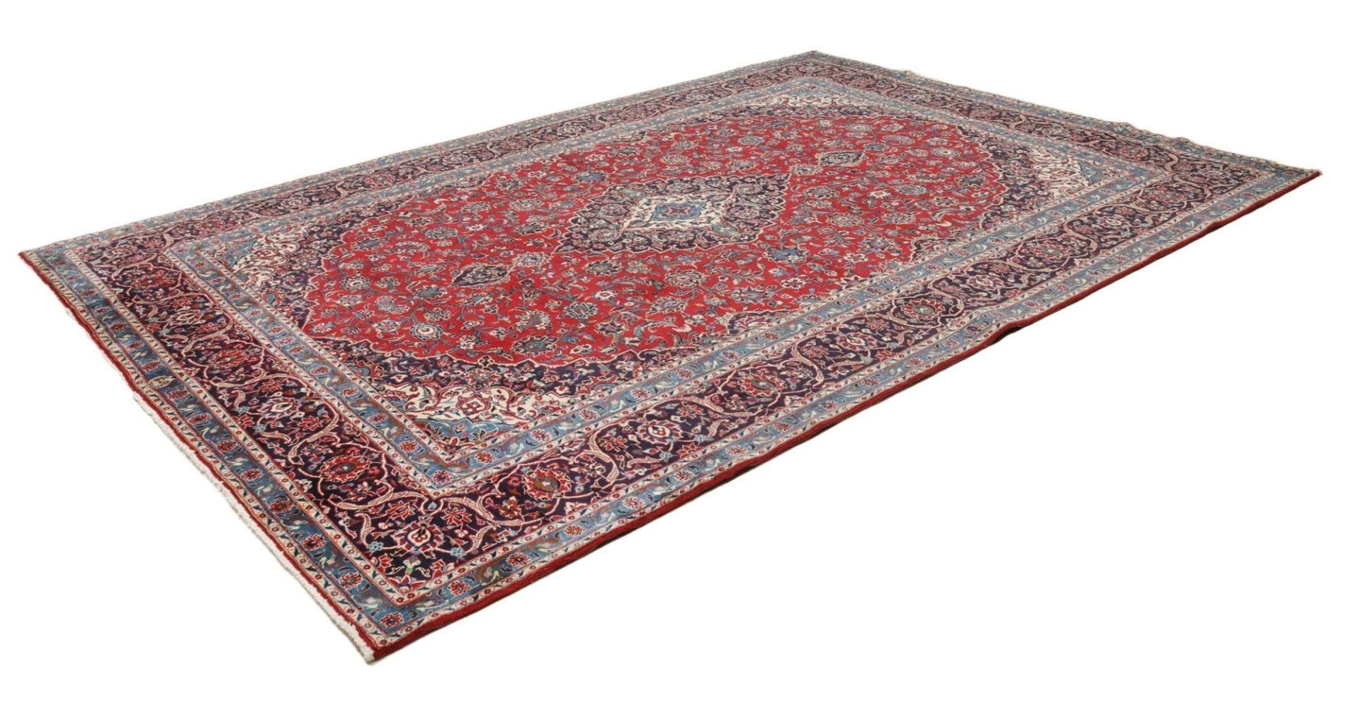 Kashan Teppich 253 x 357 cm, Schurwolle, handgeknüpft, Perserteppich