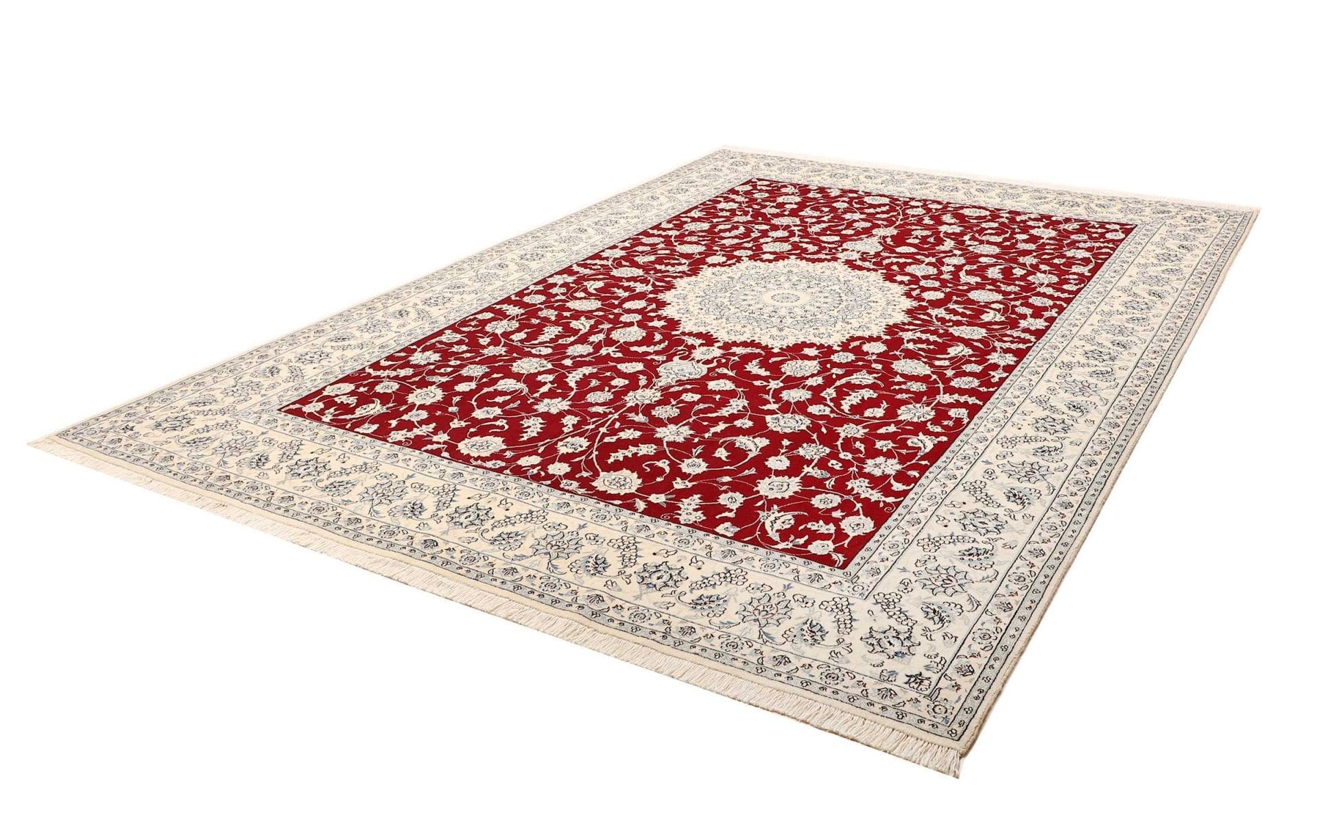Nain Teppich 253 x 340cm, florales Muster, handgeknüpft, Perserteppich