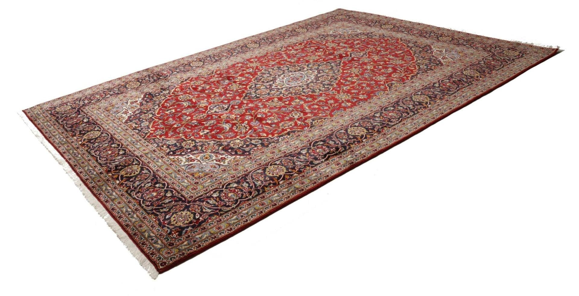 Kashan Teppich 255 x 354 cm, handgeknüpft, Perserteppich, Wolle