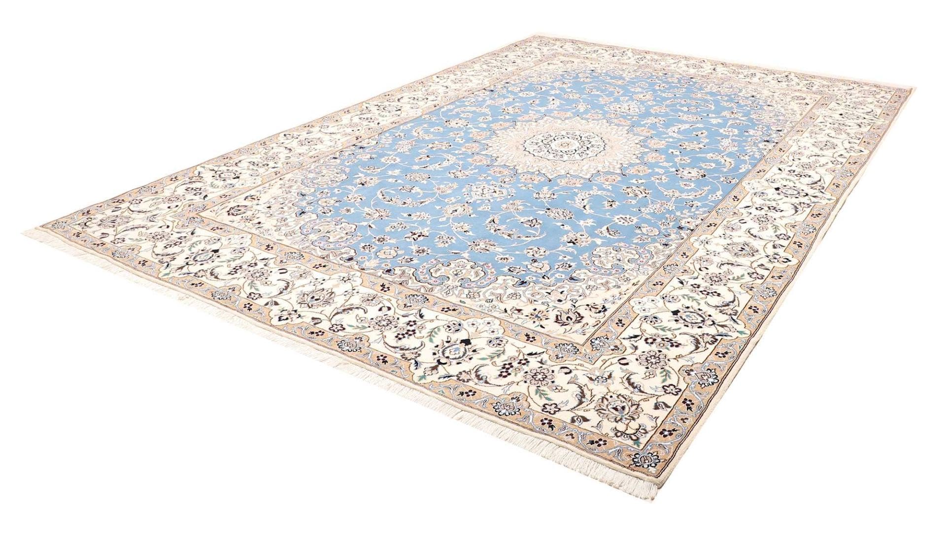Nain Teppich 258 x 350 cm, florale Muster, handgeknüpft, Perserteppich
