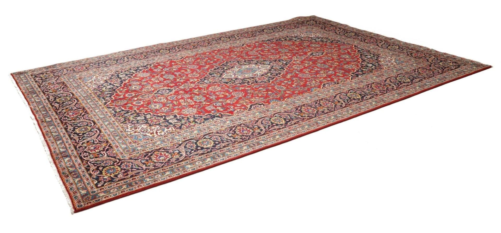 Kashan Teppich 250 x 358 cm, handgeknüpft, Perserteppich, Wolle