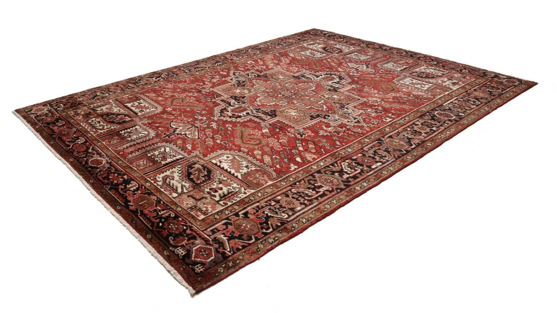 Orientteppich Heriz 258 x 340cm, handgeknüpft, rustikales Design