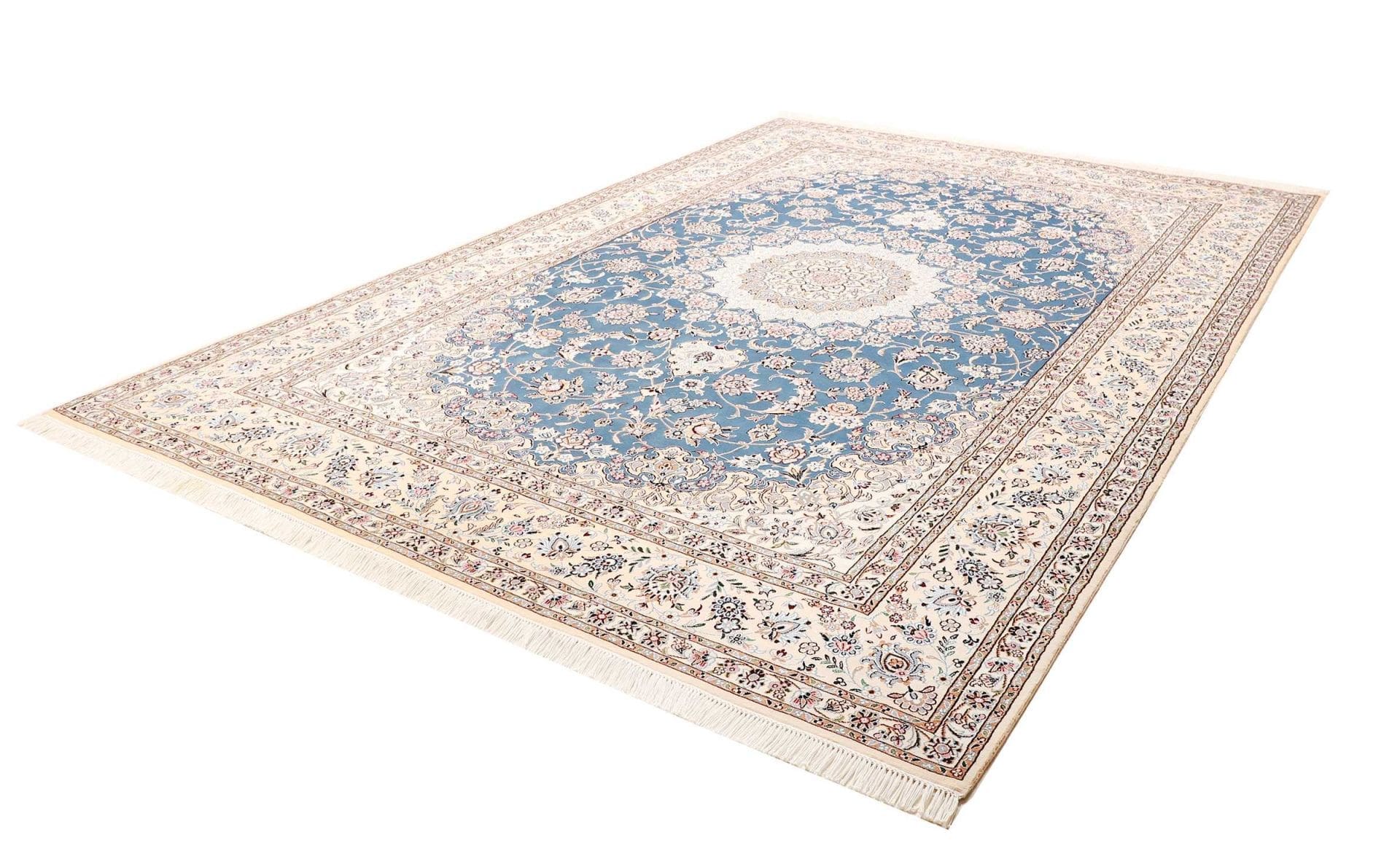 Nain Teppich 256 x 359cm, florales Muster, handgeknüpft, Perserteppich