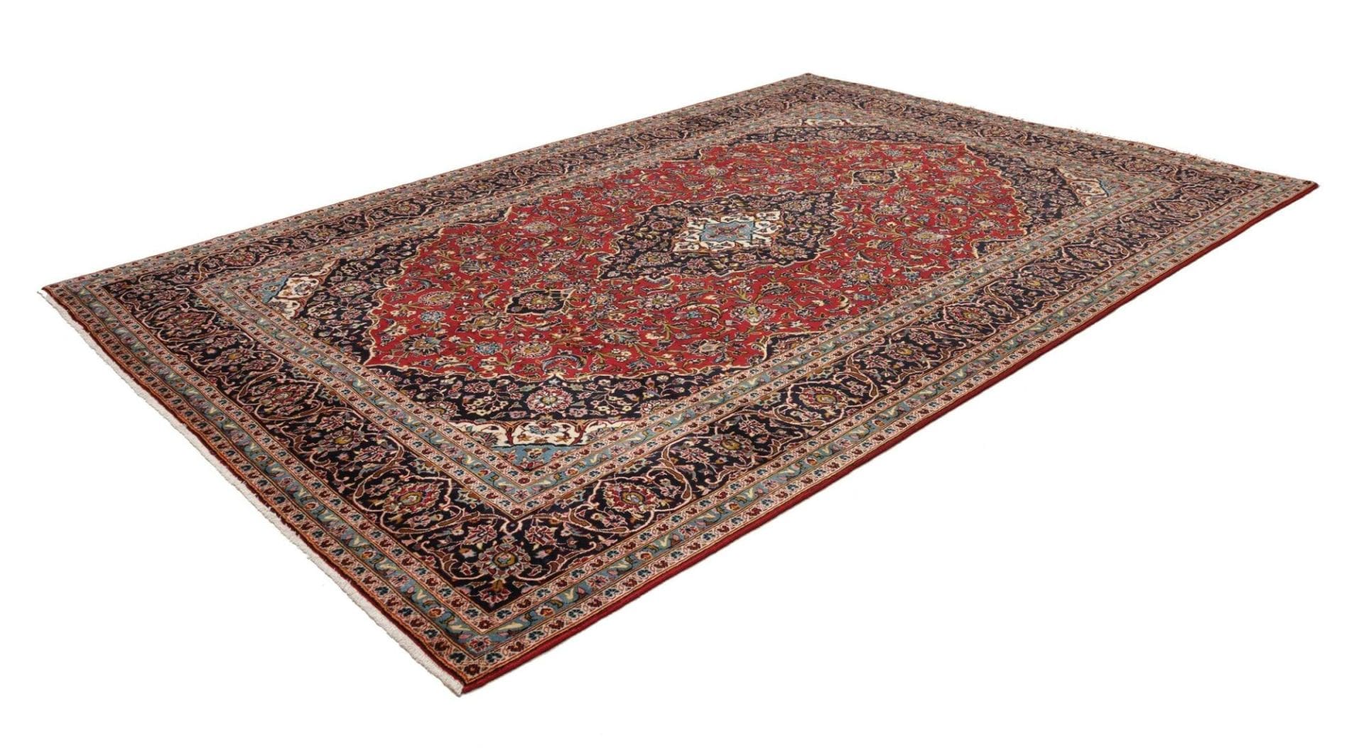 Kashan Teppich 248 x 360cm, handgeknüpft, Schurwolle, Perserteppich