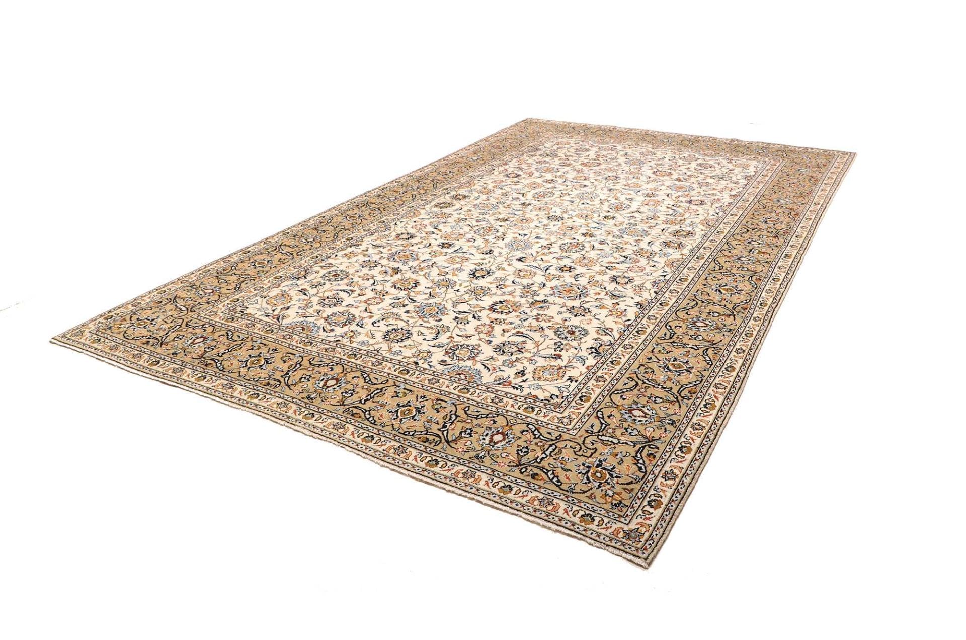 Kashan Teppich 247 x 370 cm, florale Muster, handgeknüpft, Perserteppich H1